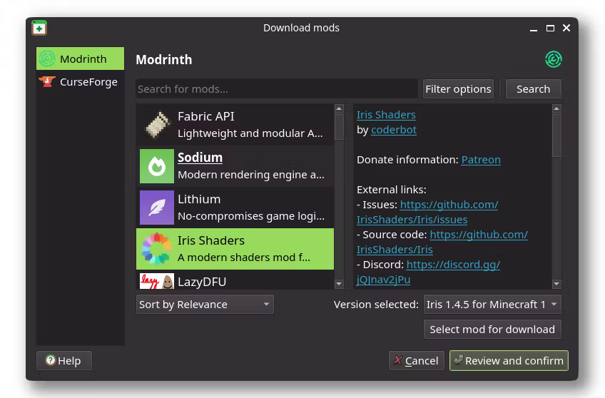 Prism Launcher FAQ style settings panel